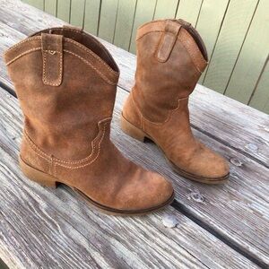 Women Fashion Suede Leather Low Heel Pullover Slouchy Ankle Boots Size 8
